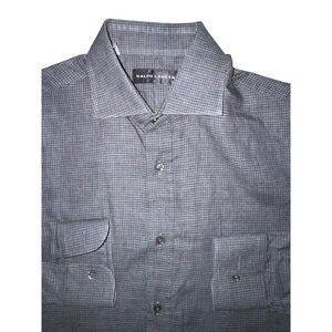 Vintage Black Label Ralph Lauren gray plaid Cotton Shirt MSRP $250  Size S